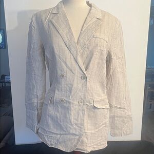 Mystree Cream Double-Breasted Blazer